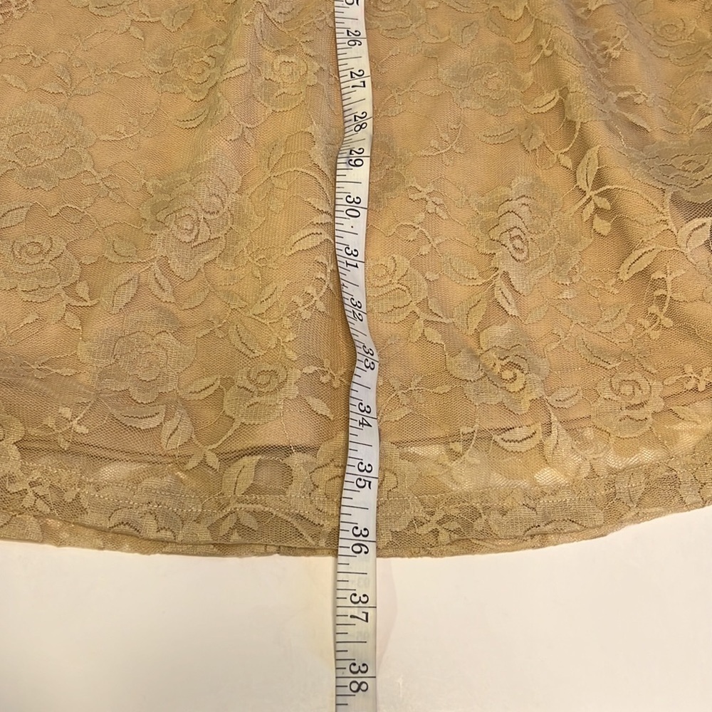 Dressy Star Sleeveless Lace Floral Print A Line Dress Tan Size Small - Picture 15 of 15